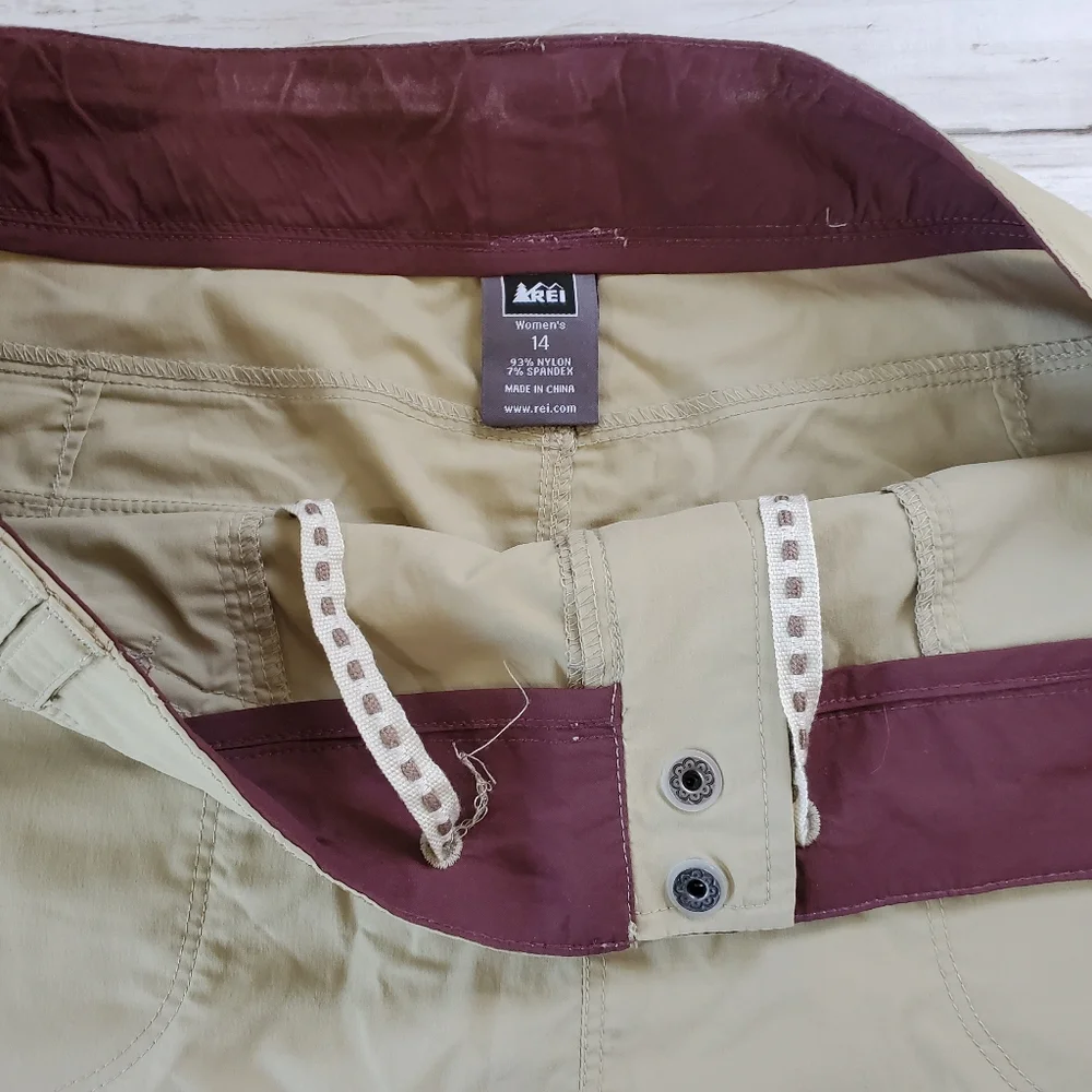 REI khaki nylon‎ spandex hiking outdoor skirt plus size 14